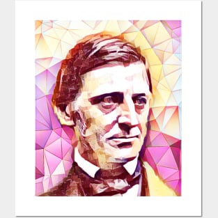 Ralph Waldo Emerson Pink Colourful Portrait | Ralph Waldo Emerson Artwork 13 Posters and Art